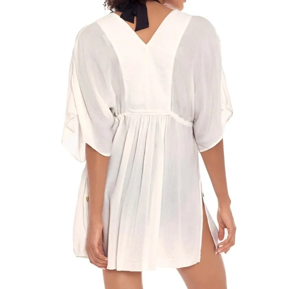 Lauren Ralph Lauren Crinkle Rayon Coverup Tunic White